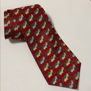 Burberry rabbit pattern silk tie